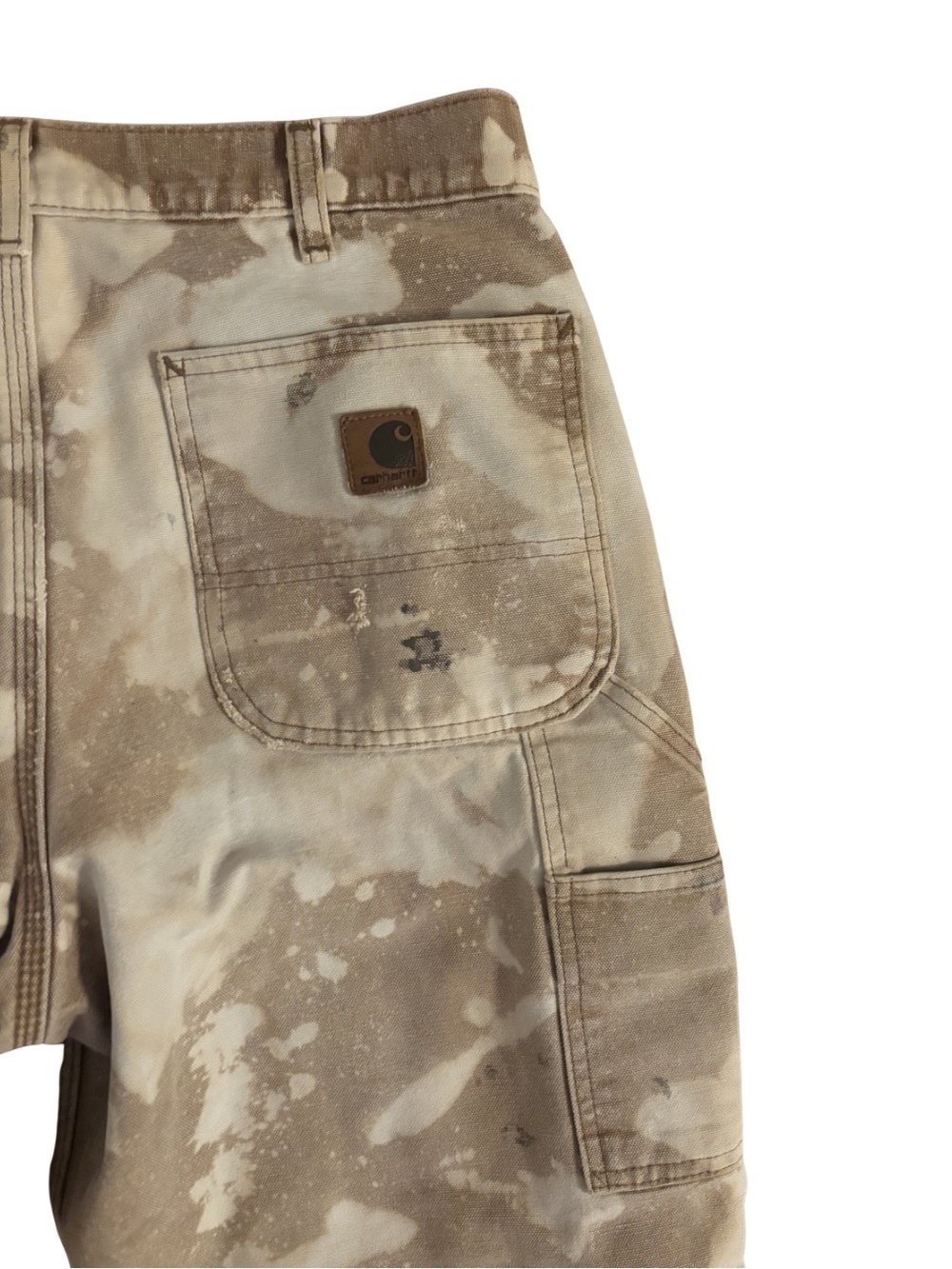 Carhartt x Trashaus Collab Bleach Work Pants in Beige & White - Picture 6 of 6